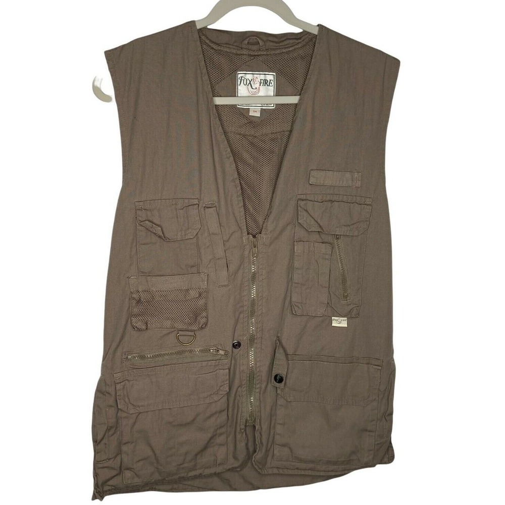 Fox‎ Fire Ultimate Vest Mens S Khaki Sportsman Zip Hunting Fishing Photographer